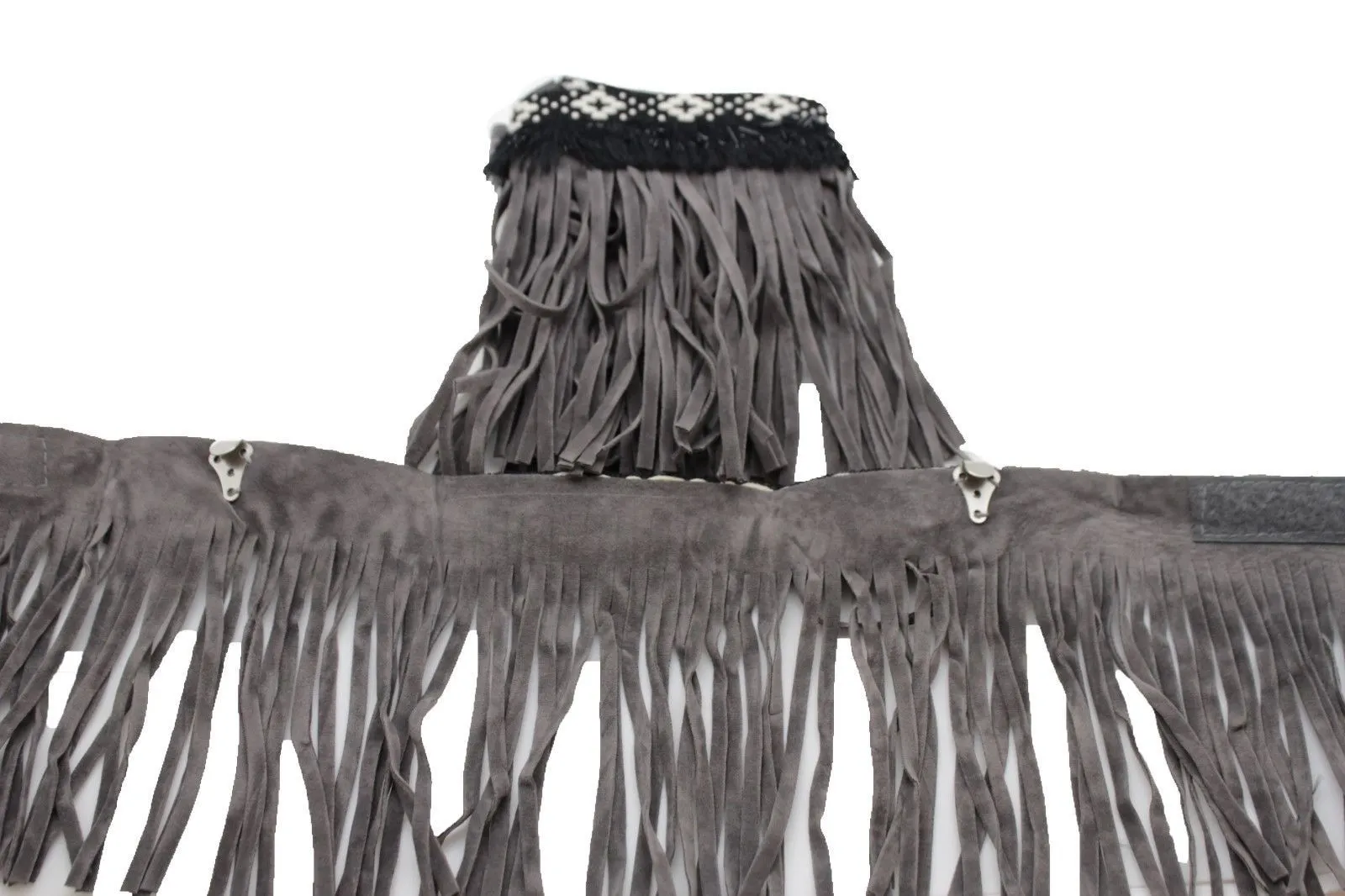 Diamond Accent Pattern Long Fringe Boots Toppers