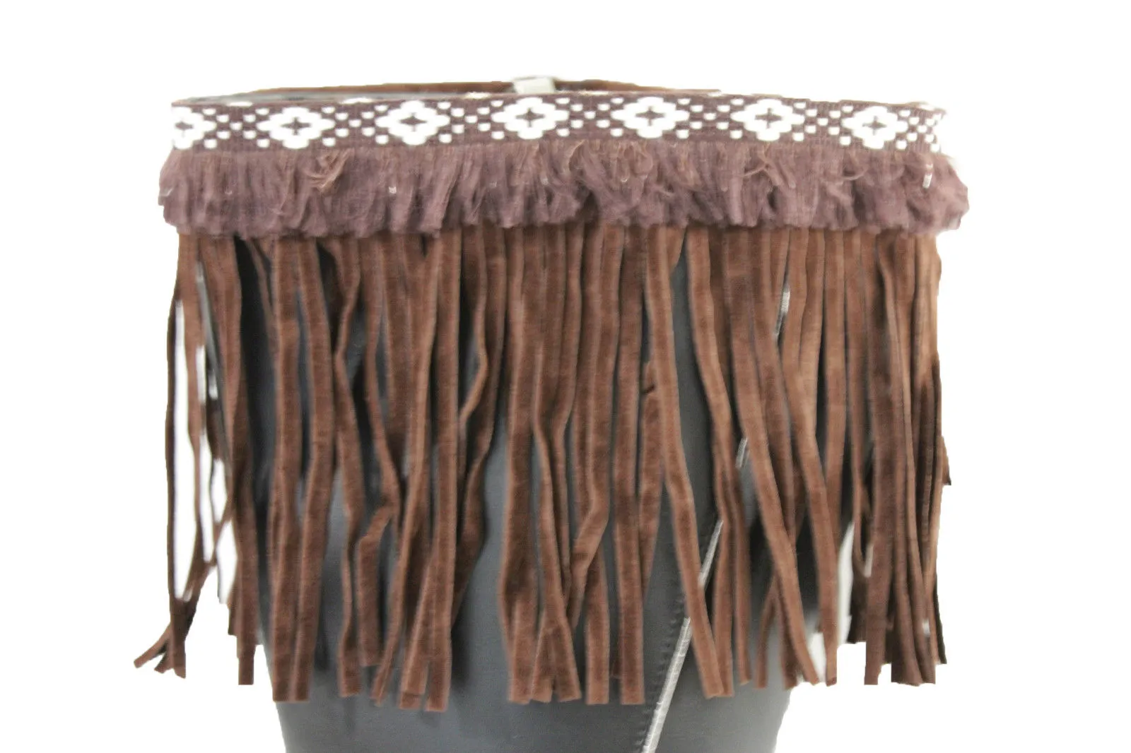 Diamond Accent Pattern Long Fringe Boots Toppers