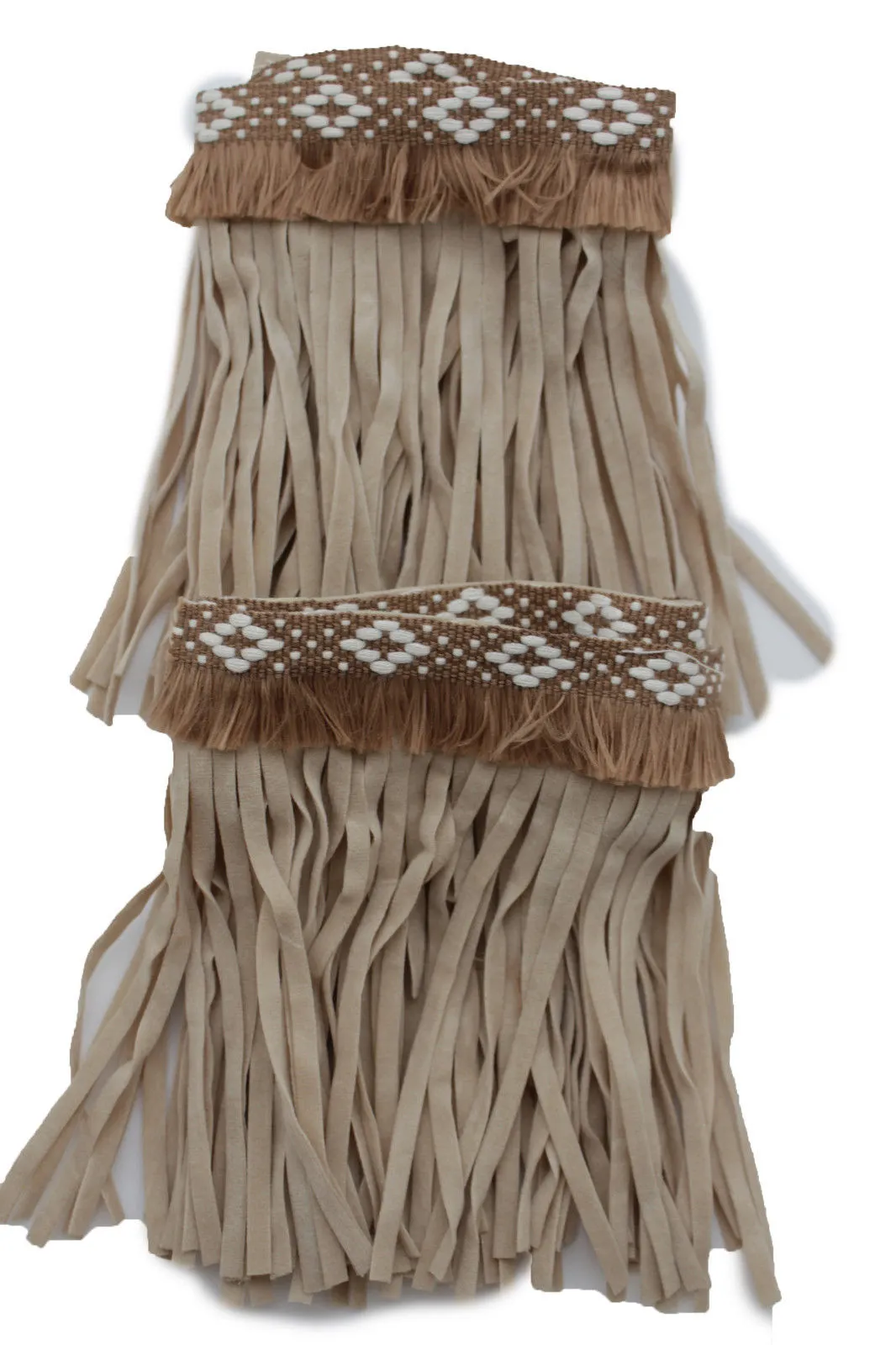 Diamond Accent Pattern Long Fringe Boots Toppers
