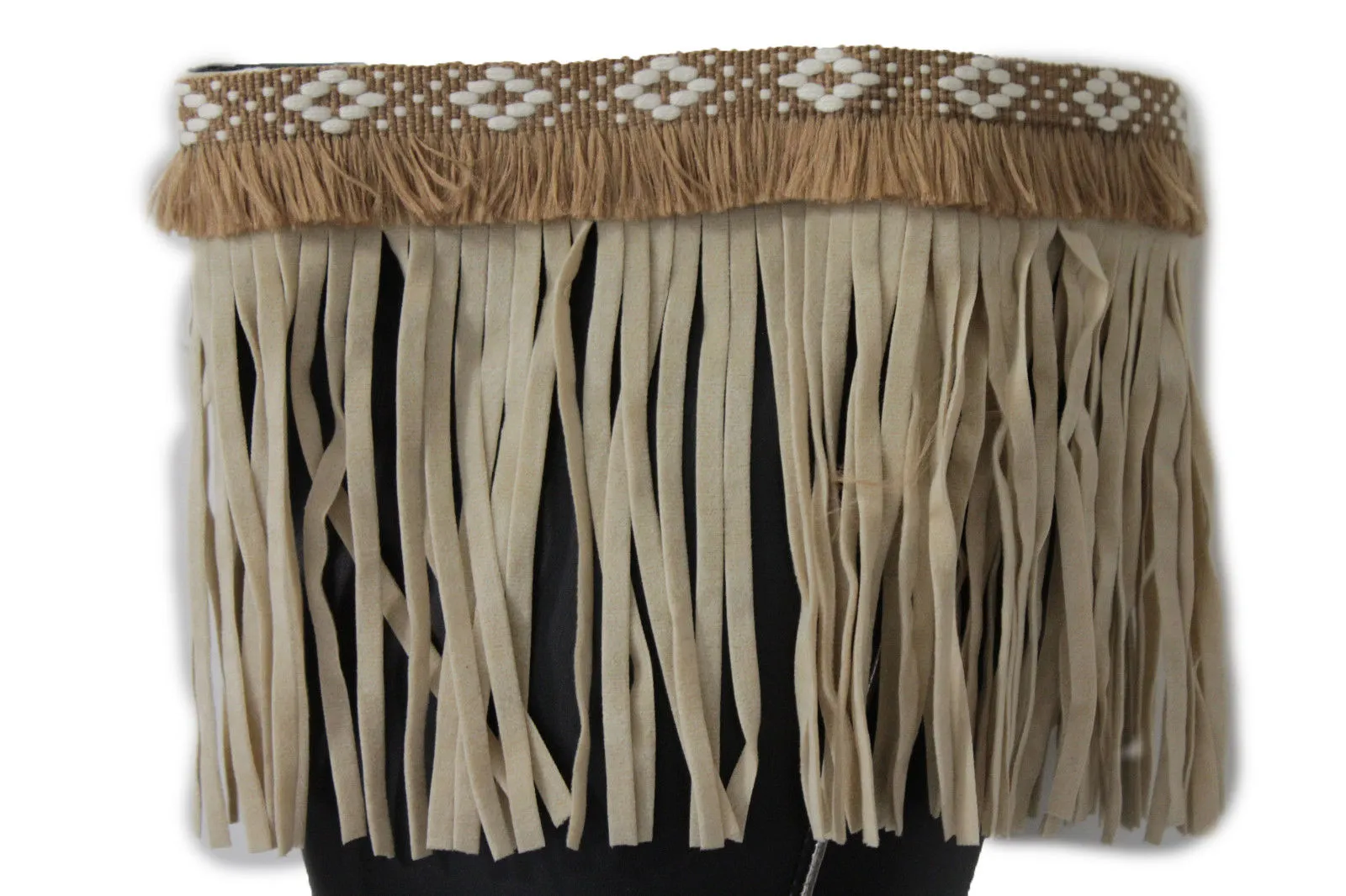 Diamond Accent Pattern Long Fringe Boots Toppers
