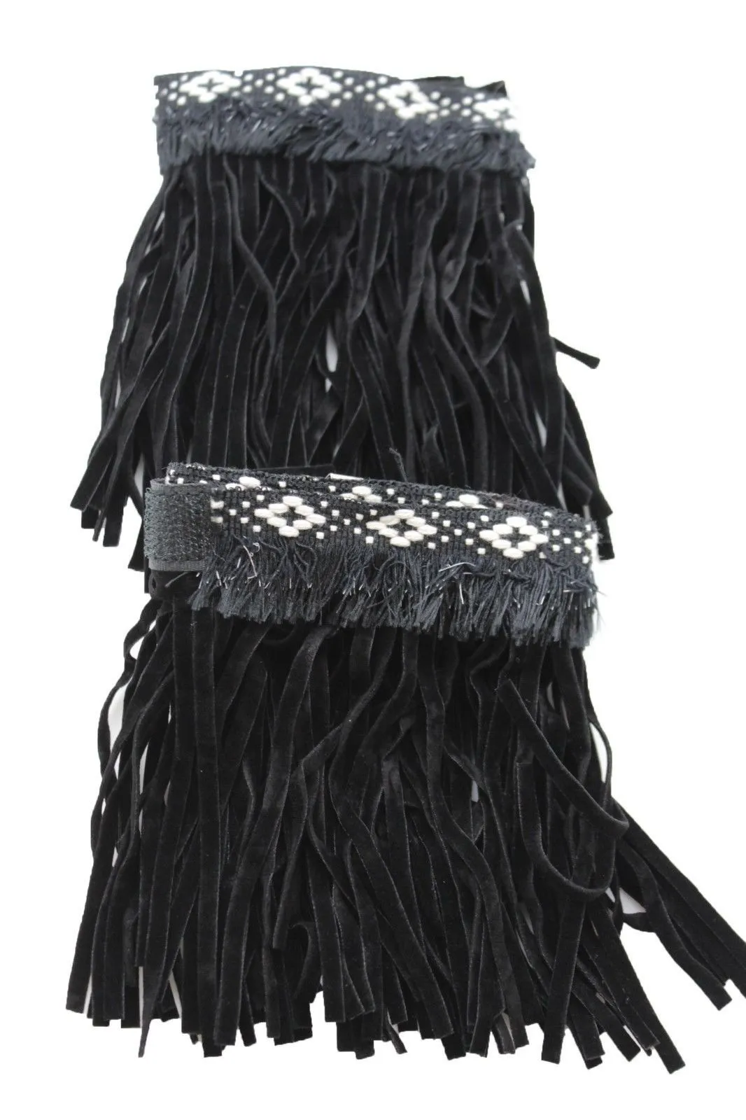 Diamond Accent Pattern Long Fringe Boots Toppers