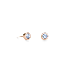 Earrings Crystal & stainless steel light blue