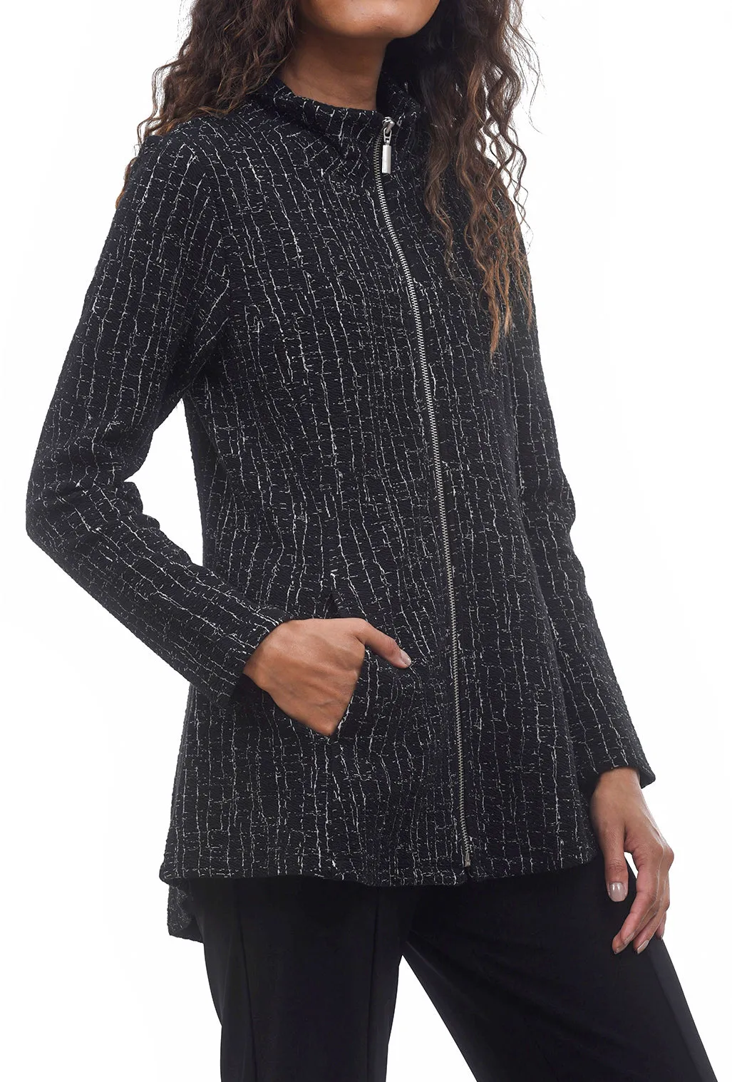 Etched Ponte Stella Jacket, Black
