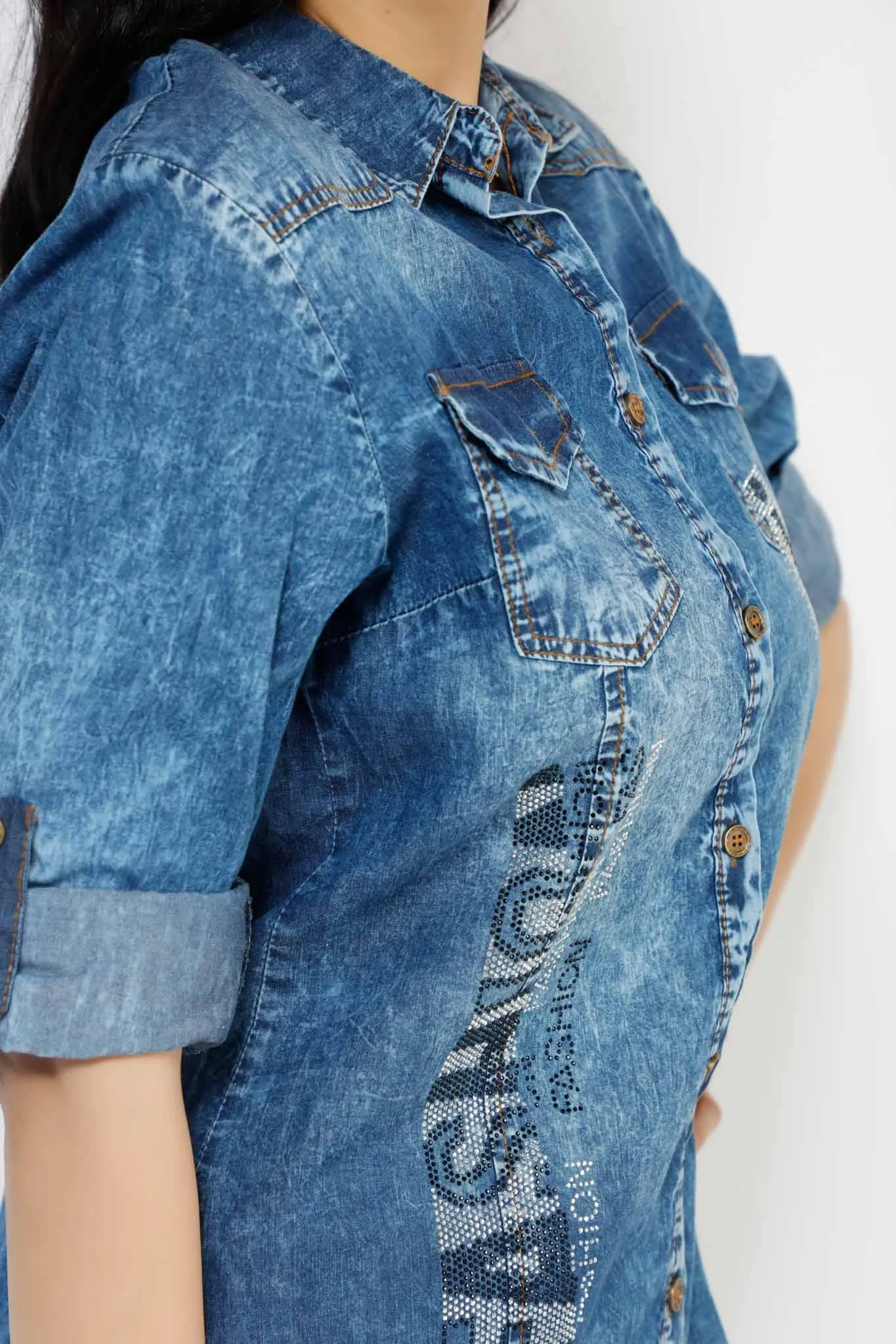 FASHION JEANS SHINY BEAD DETAILED 2023KJ