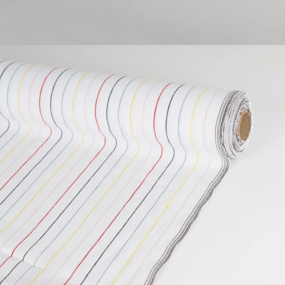 Fine Stripe Linen - Rainbow