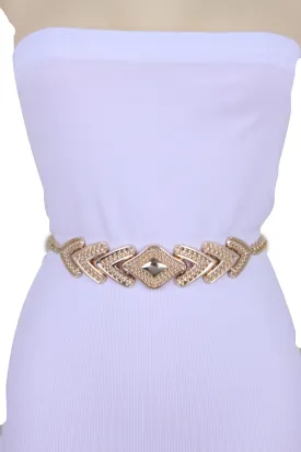 Geometric Arrowhead Metal Chain Belt