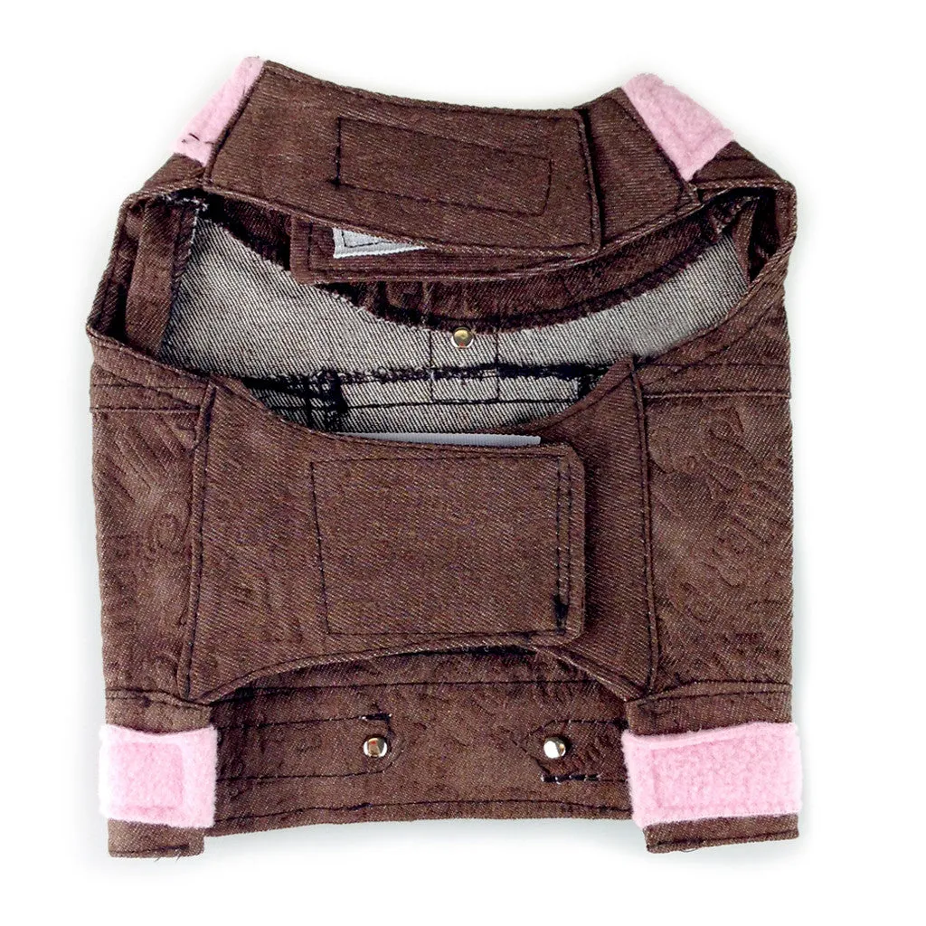 Giddy Up Gertrude- Girls X-Small Denim Dog Jacket Harness