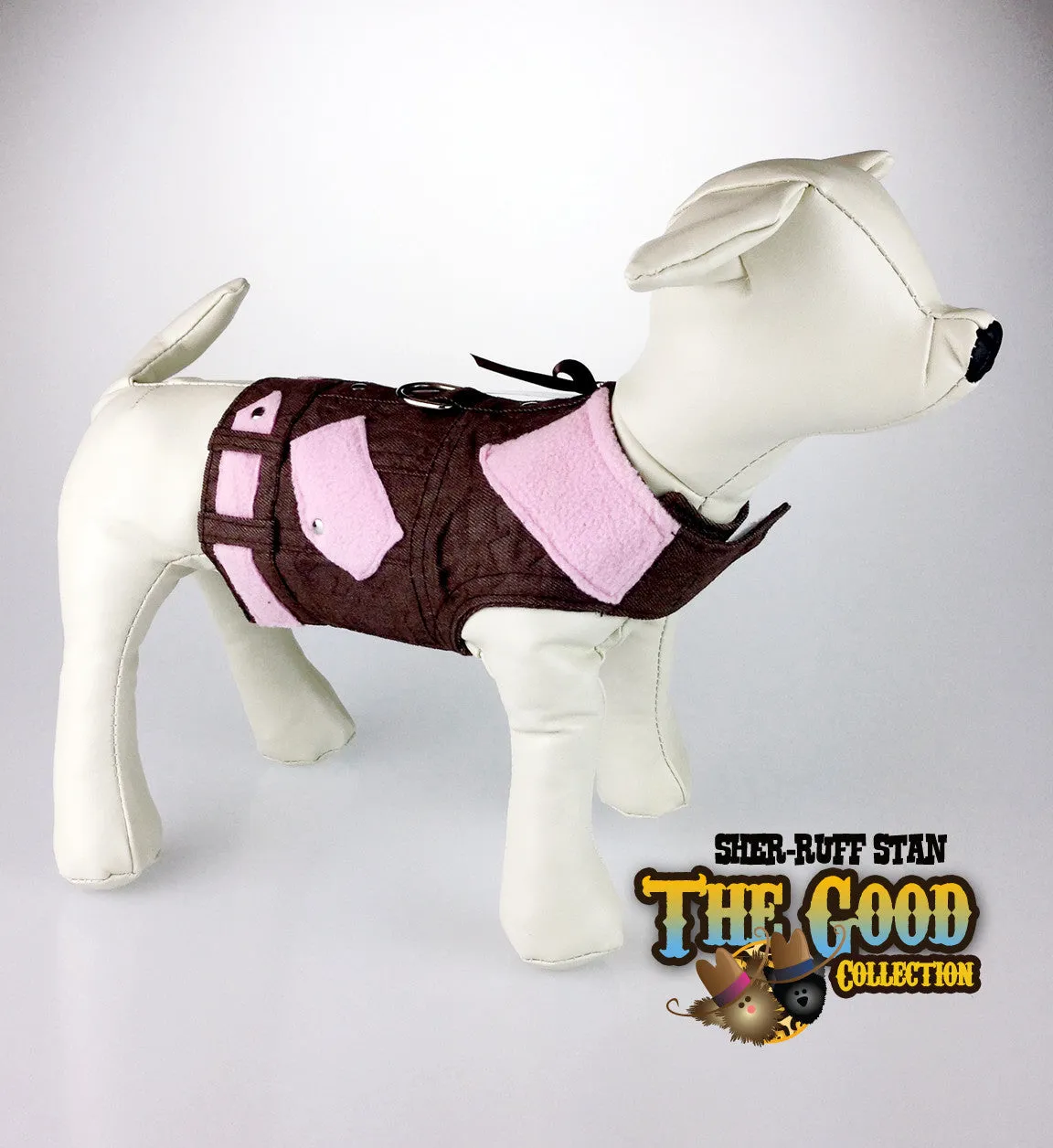 Giddy Up Gertrude- Girls X-Small Denim Dog Jacket Harness