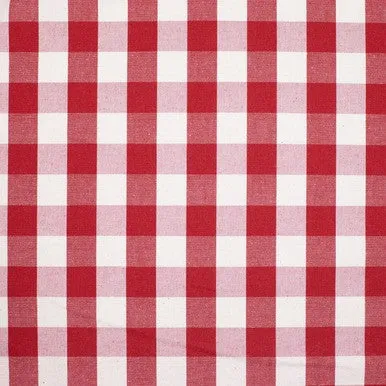 Gingham Large Poppy Fabric