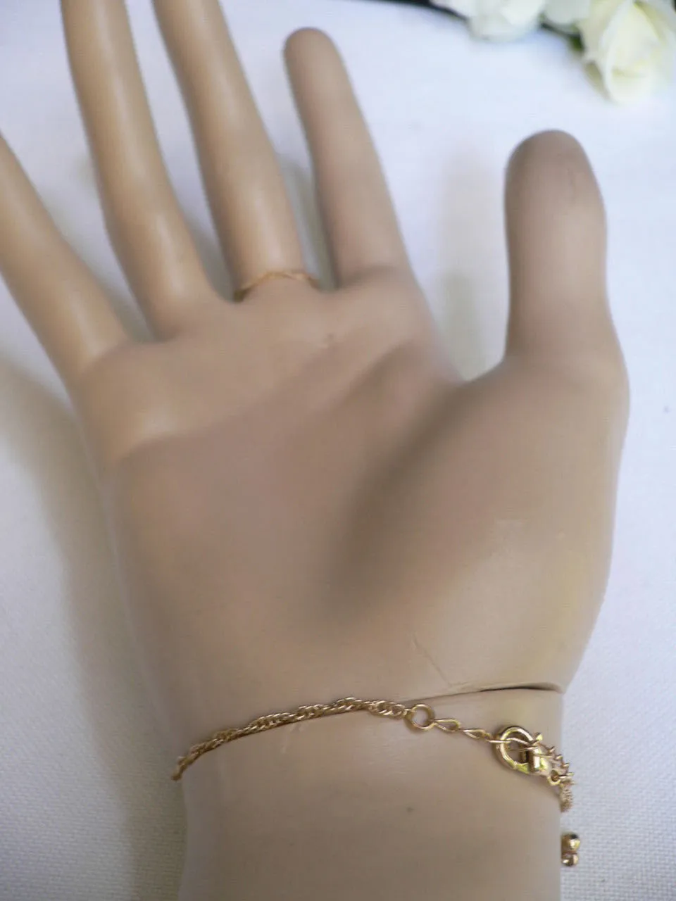 Gold Metal Hand Chain Classic Bracelet Small Black Cross Women Trendy