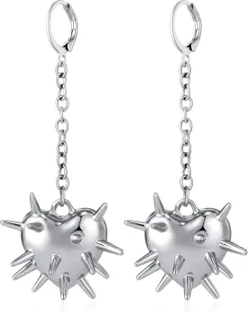 Gothic Heart Spike Earrings Goth Emo Punk Alt Rock Spiked Earrings Gyaru Dangle Drop Earings for Women Men