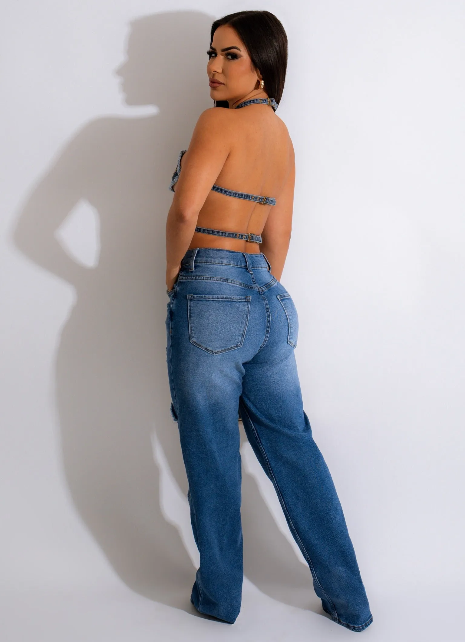 Grand Entrance Crop Top Denim