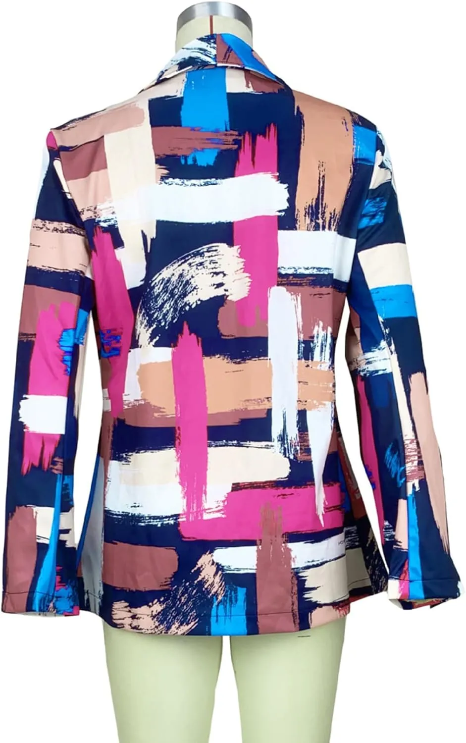 HuiSiFang Women's Printed Blazer Jacket Long Sleeve Open Front Casual Multicolor Print Top