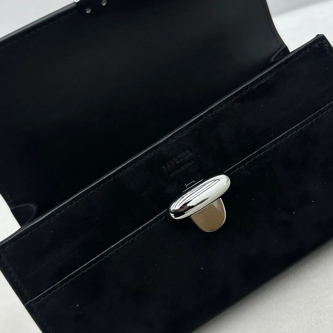 Italian Calfskin Leather Flap Box Bag, Suede Leather Handbag, Luxury Designer Bag, Italian Leather Box Bag, Classic Handbag, Minimalist Genuine Leather Purse