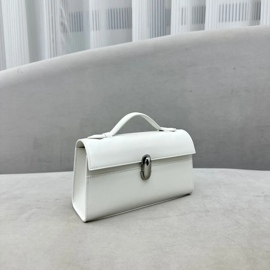 Italian Calfskin Leather Flap Box Bag, Suede Leather Handbag, Luxury Designer Bag, Italian Leather Box Bag, Classic Handbag, Minimalist Genuine Leather Purse