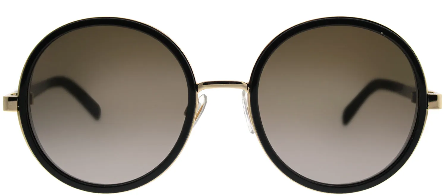 Jimmy Choo JC Andie J7Q J6 Round Metal Black Sunglasses with Brown Gradient Lens