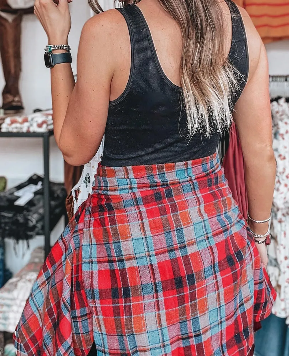 KevaMolly Plaid Flannel Shirts for Women Loose Fit Boyfriend Button Down Shirt Long Sleeve Casual Flannel Blouse Tops