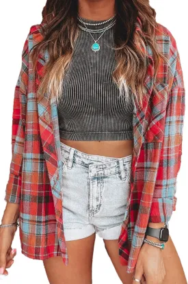 KevaMolly Plaid Flannel Shirts for Women Loose Fit Boyfriend Button Down Shirt Long Sleeve Casual Flannel Blouse Tops