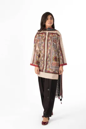 Lateral Beige Dupatta