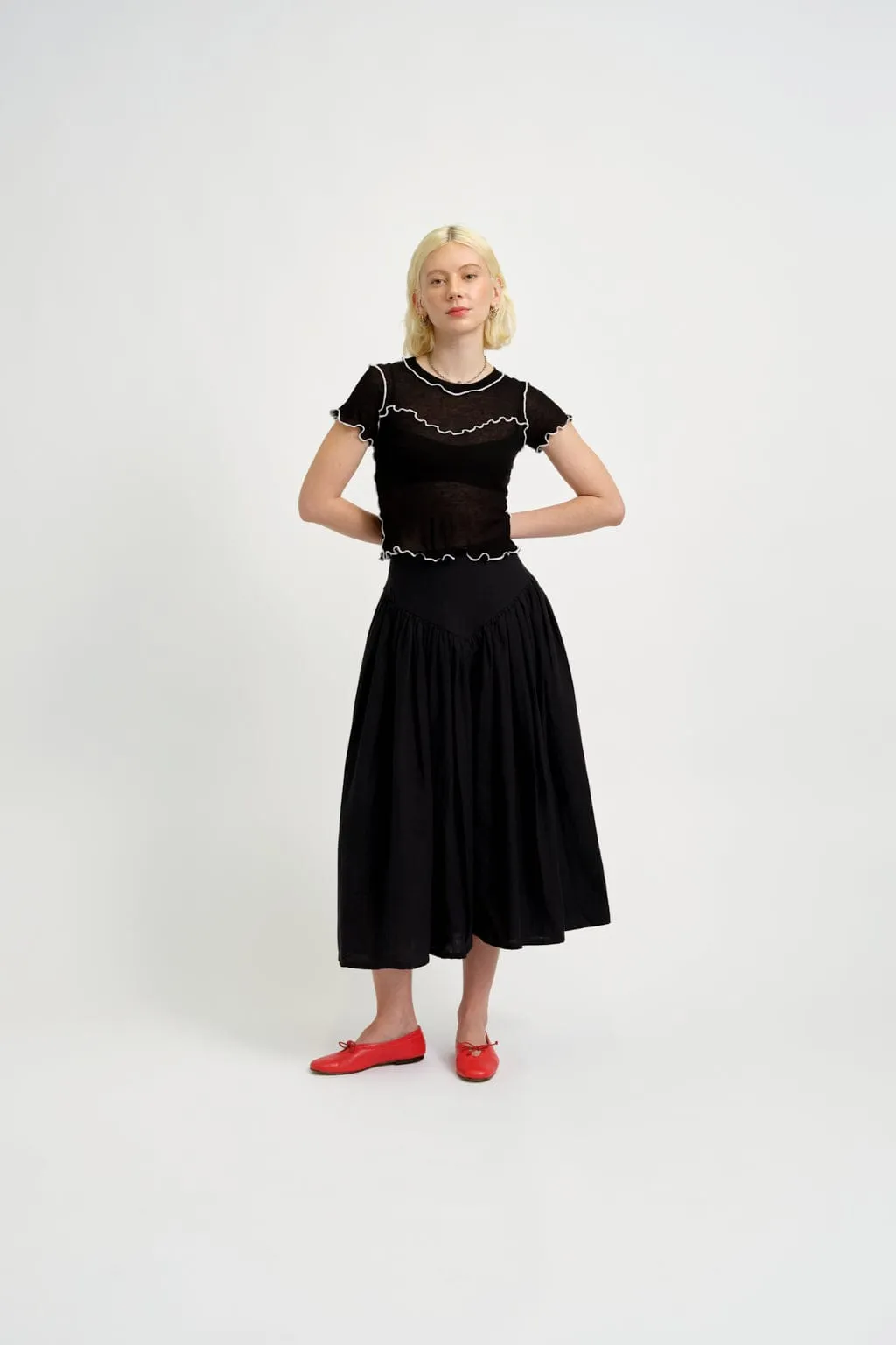 Lucille Skirt Black Linen