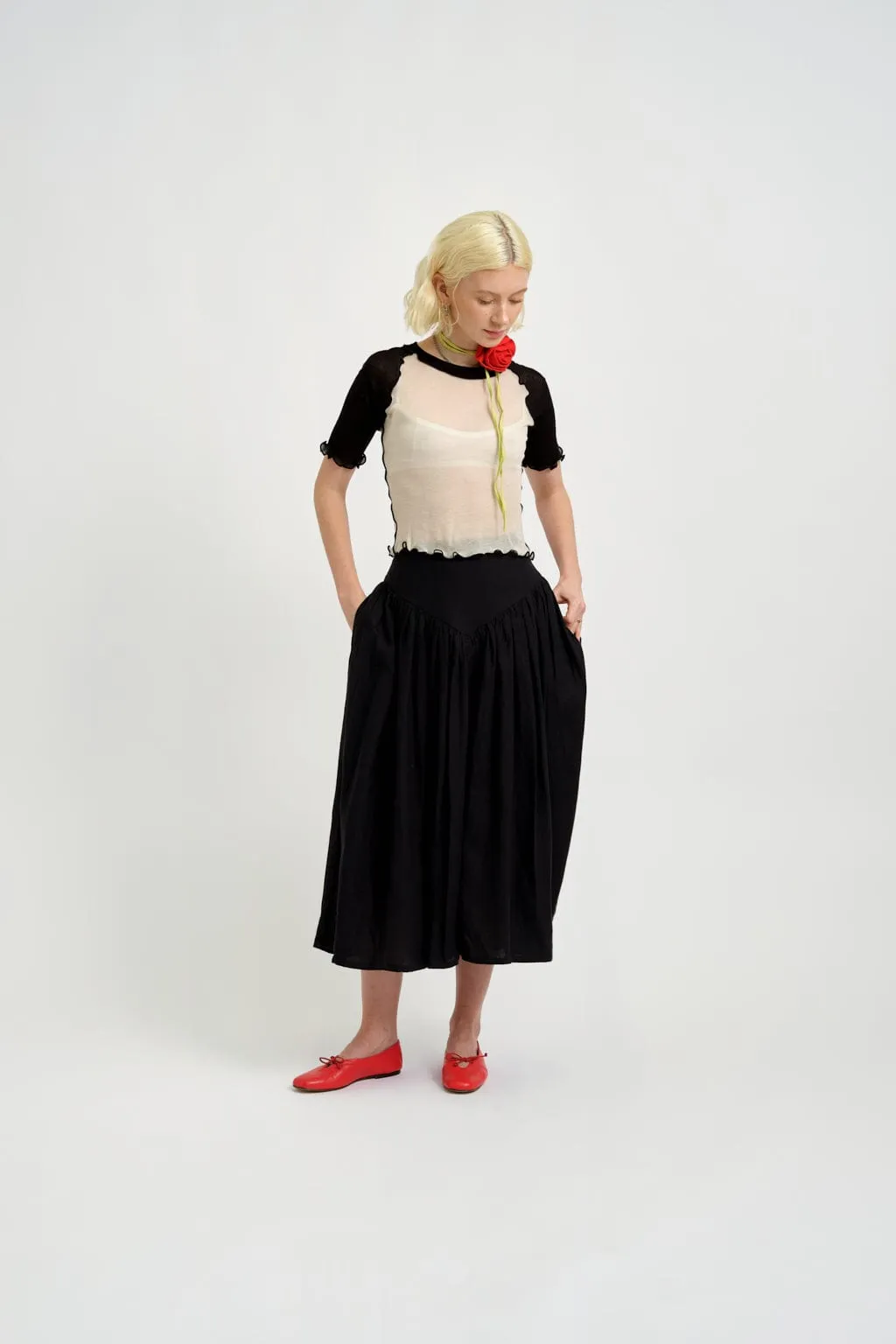 Lucille Skirt Black Linen