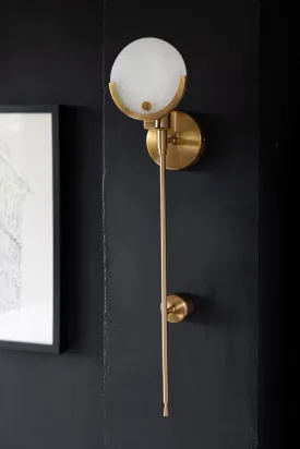Marble Disc & Brass Wall Light