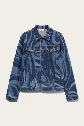 Marmo-Print Denim Jacket