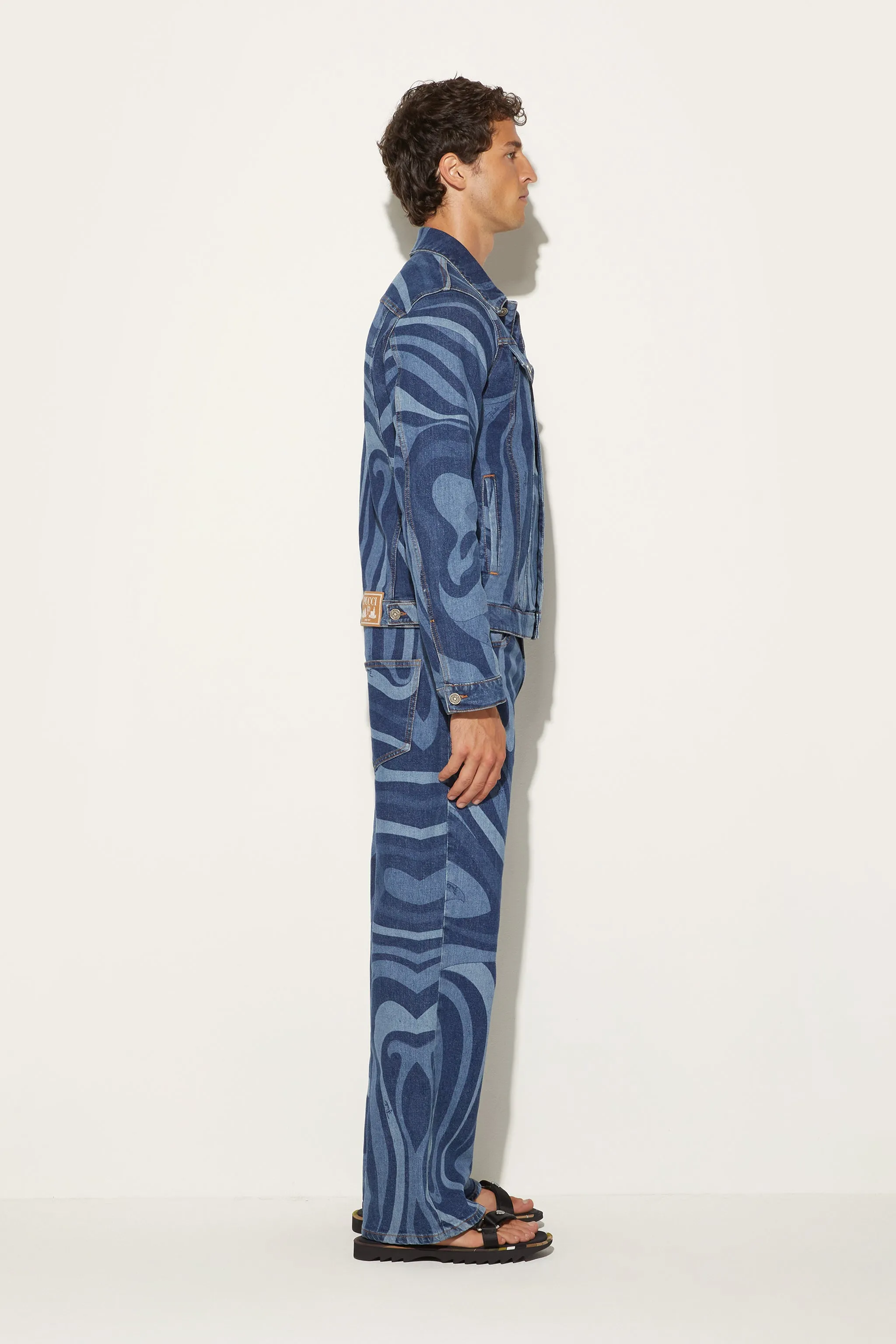 Marmo-Print Denim Jacket