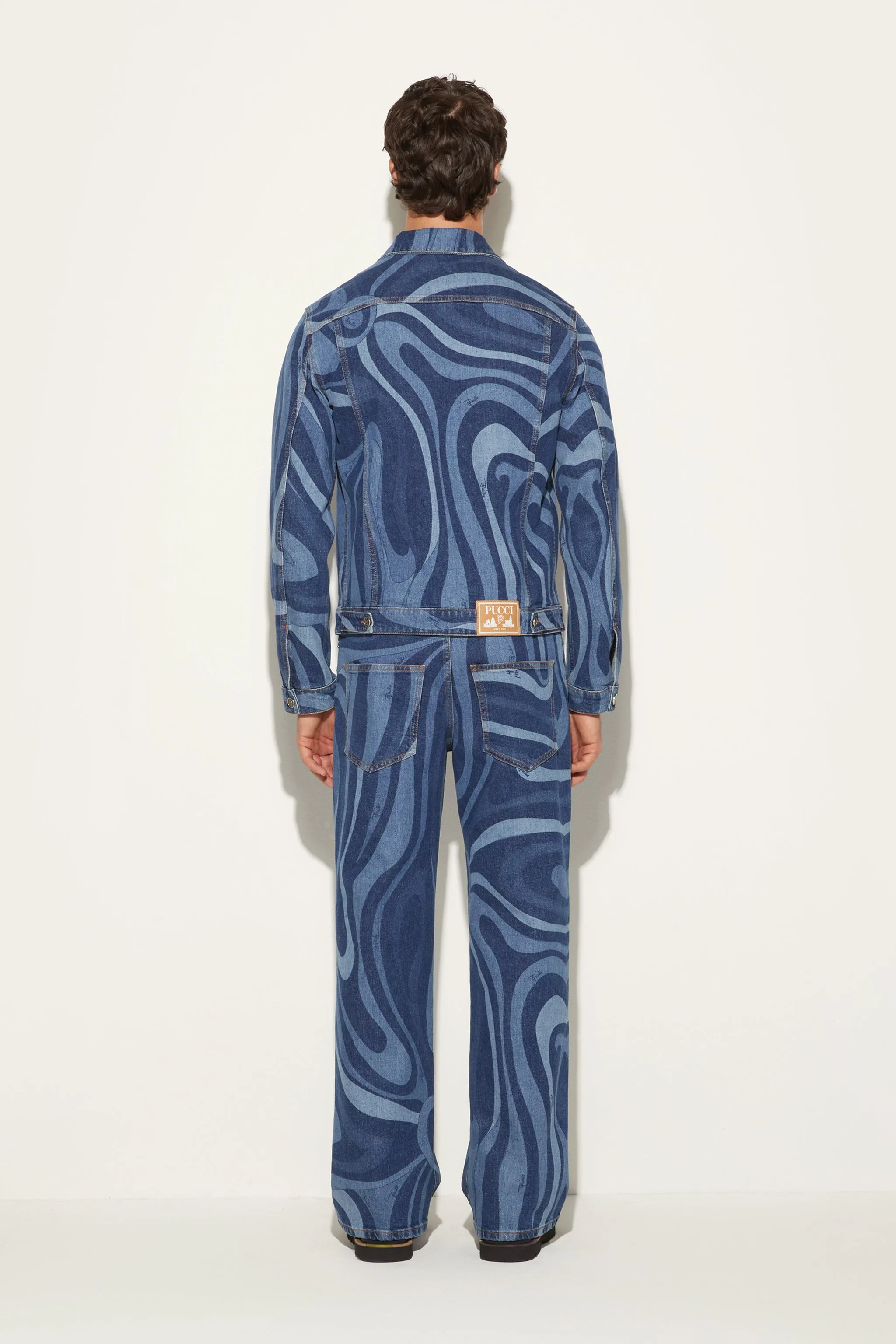 Marmo-Print Denim Jacket