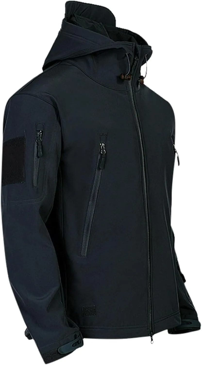 Mens 2023 Winter Hooded Trench Coats Stylish Zip Up Windbreaker Jackets Plus Size Windproof Outdoor Hiking Travel Overcoats