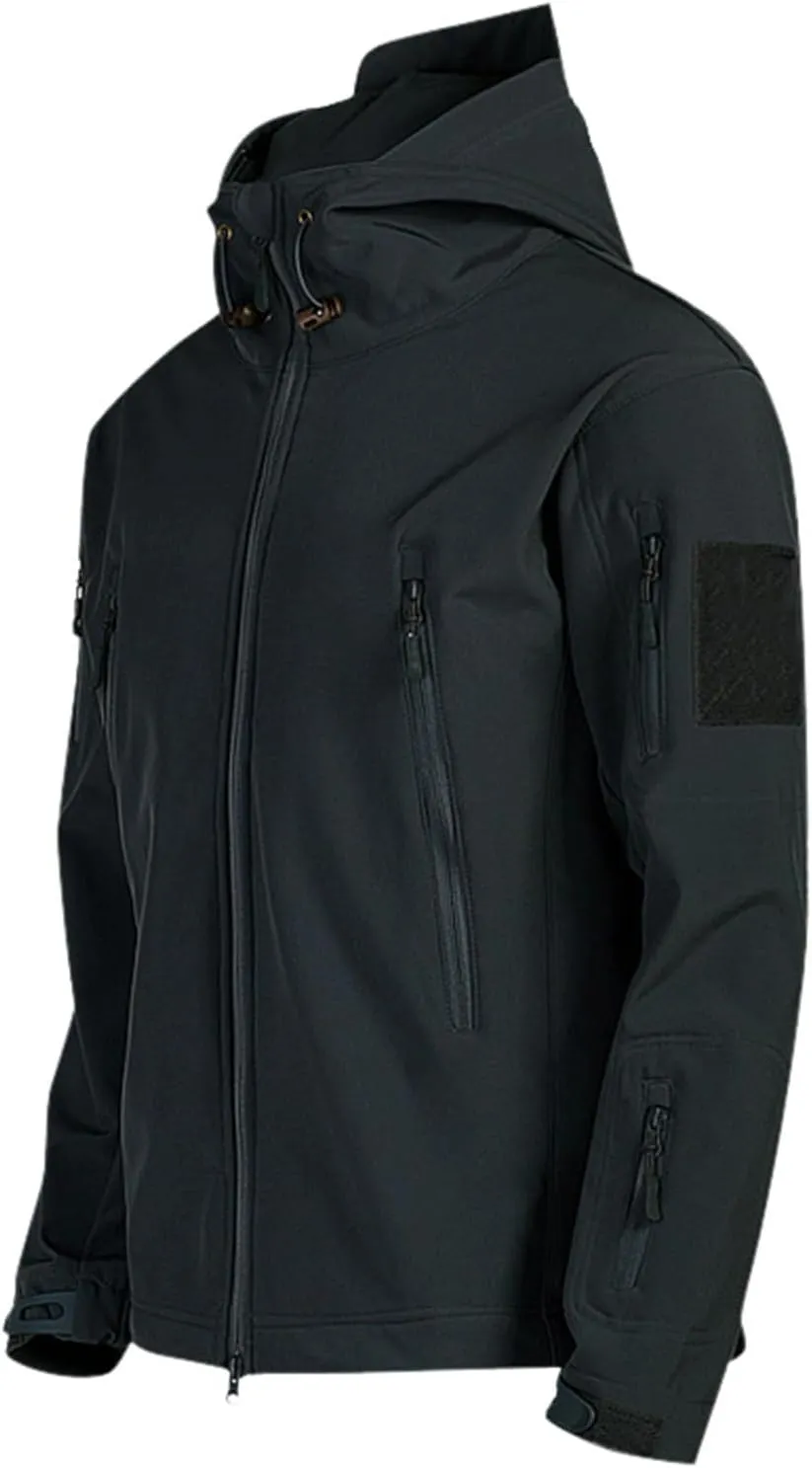 Mens 2023 Winter Hooded Trench Coats Stylish Zip Up Windbreaker Jackets Plus Size Windproof Outdoor Hiking Travel Overcoats