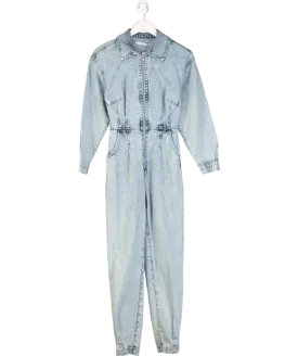 Michelle Keegan Blue Light Denim Jumpsuit UK 8