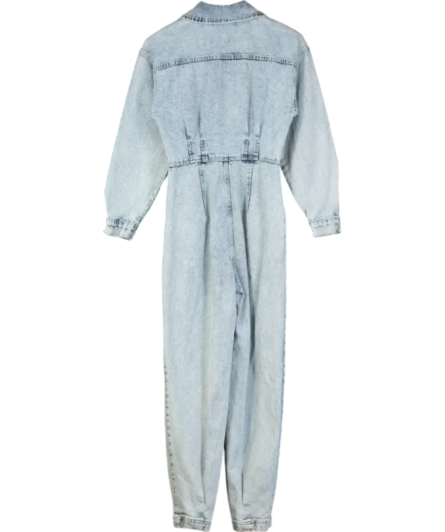 Michelle Keegan Blue Light Denim Jumpsuit UK 8