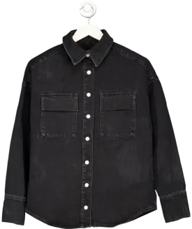 Mint Velvet Grey Oversized Washed Denim Shirt UK S