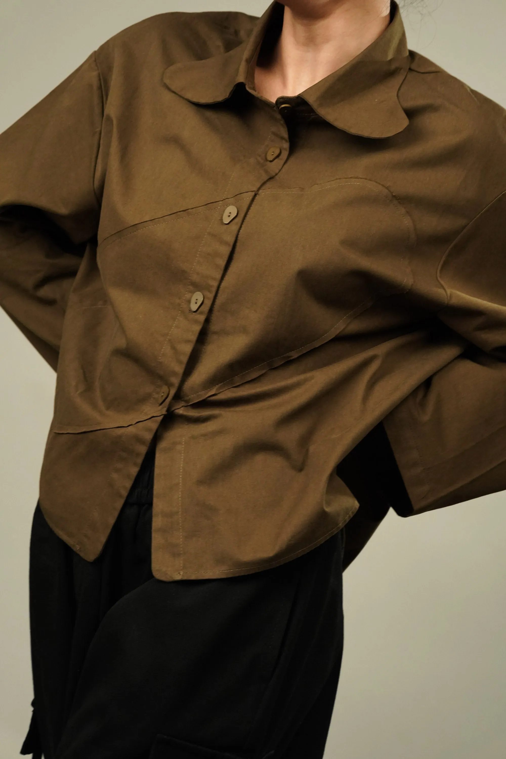 Mysterious Olive Oversized Shirt