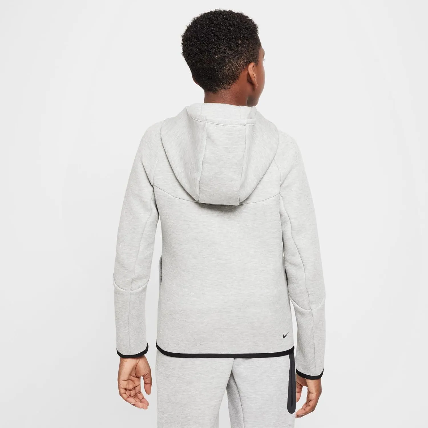 Nike Sportswear Tech Fleece Big Kids' Full-Zip Hoodie (HV5867-063, Dark Grey Heather/Dark Grey Heather/)