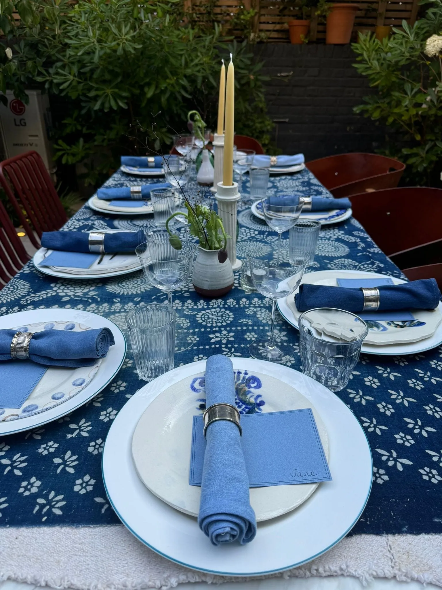 Ombre Large Denim Napkins Set of Four