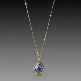 Organic Sapphire Necklace with Diamonds
