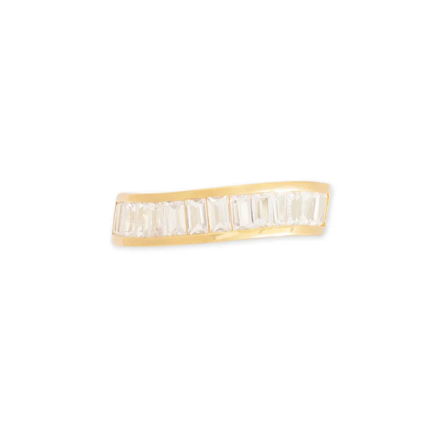 Pave Baguette 14K Gold Vermeil Ring