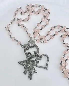 Pave Diamond Flying Pig Pendant