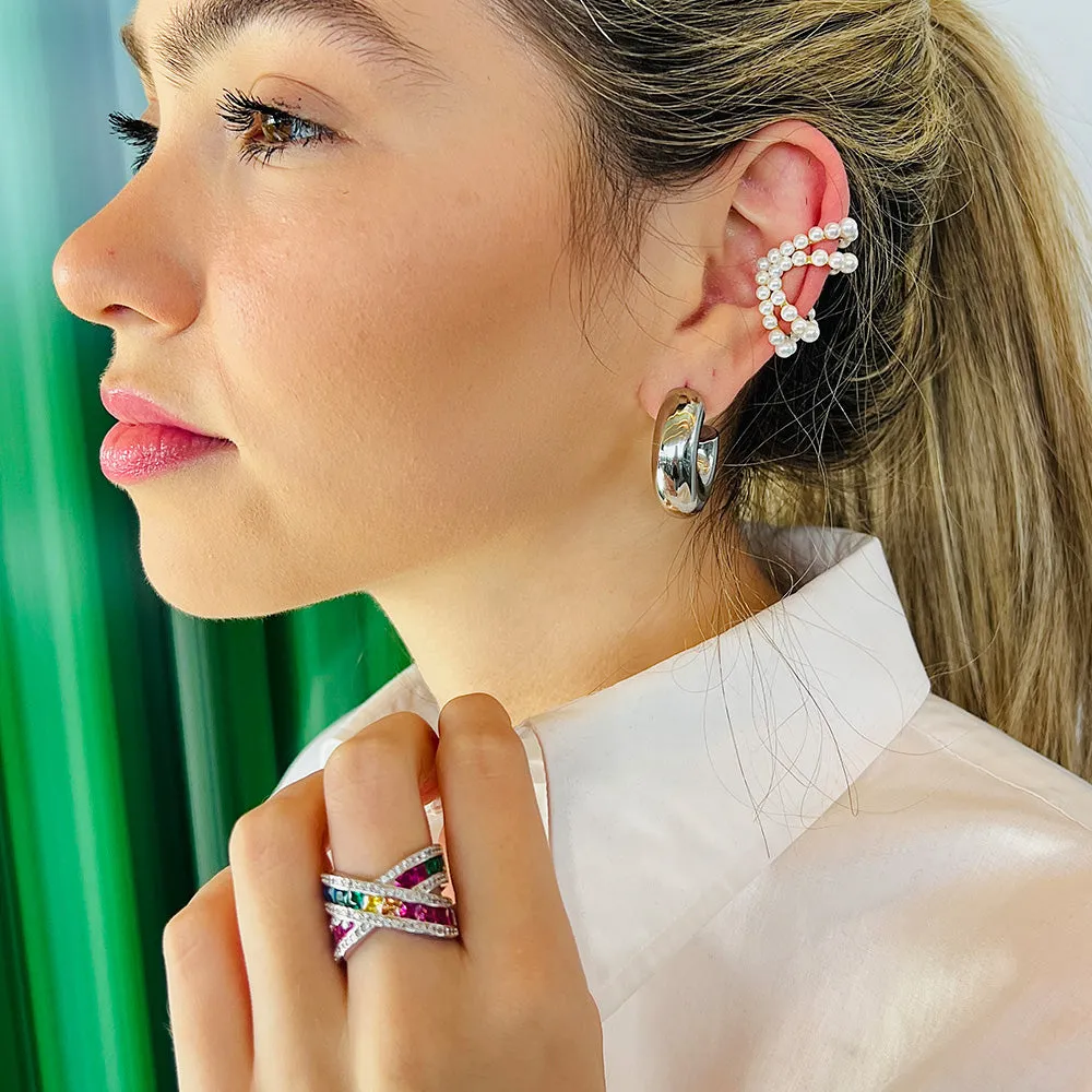 Pearl Wings Cuff Earring