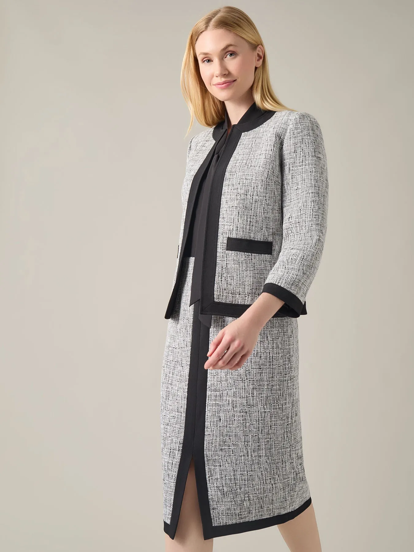 Petite Framed Jacket, Tweed
