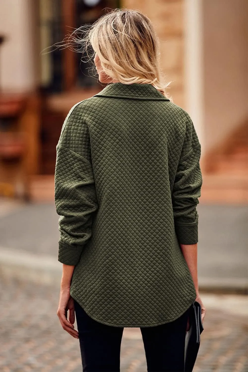 PRETTYGARDEN Women's 2024 Winter Jackets Lapel Coat Outerwear Casual Long Sleeve Button Down Blouse Shirts Tops