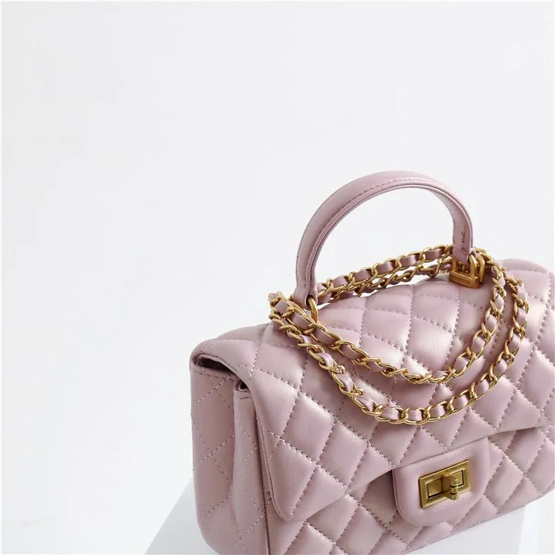 Quilted Sheepskin Leather Crossbody Bag, Classic Flap Bag Genuine Leather Shoulder Bag, Minimalist Quilted Evening Bag, Chain Leather Designer Inspired Bag