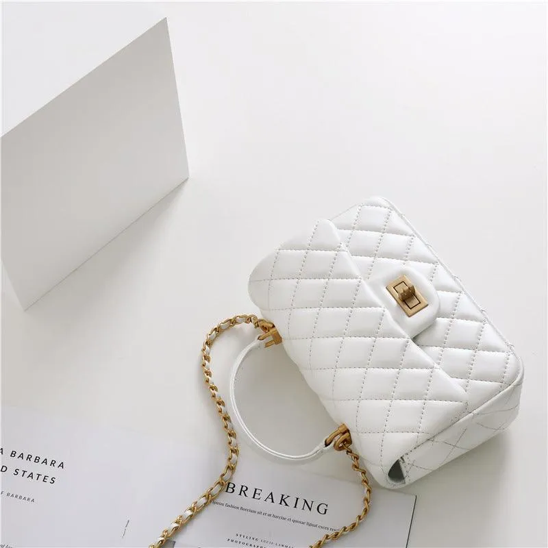 Quilted Sheepskin Leather Crossbody Bag, Classic Flap Bag Genuine Leather Shoulder Bag, Minimalist Quilted Evening Bag, Chain Leather Designer Inspired Bag