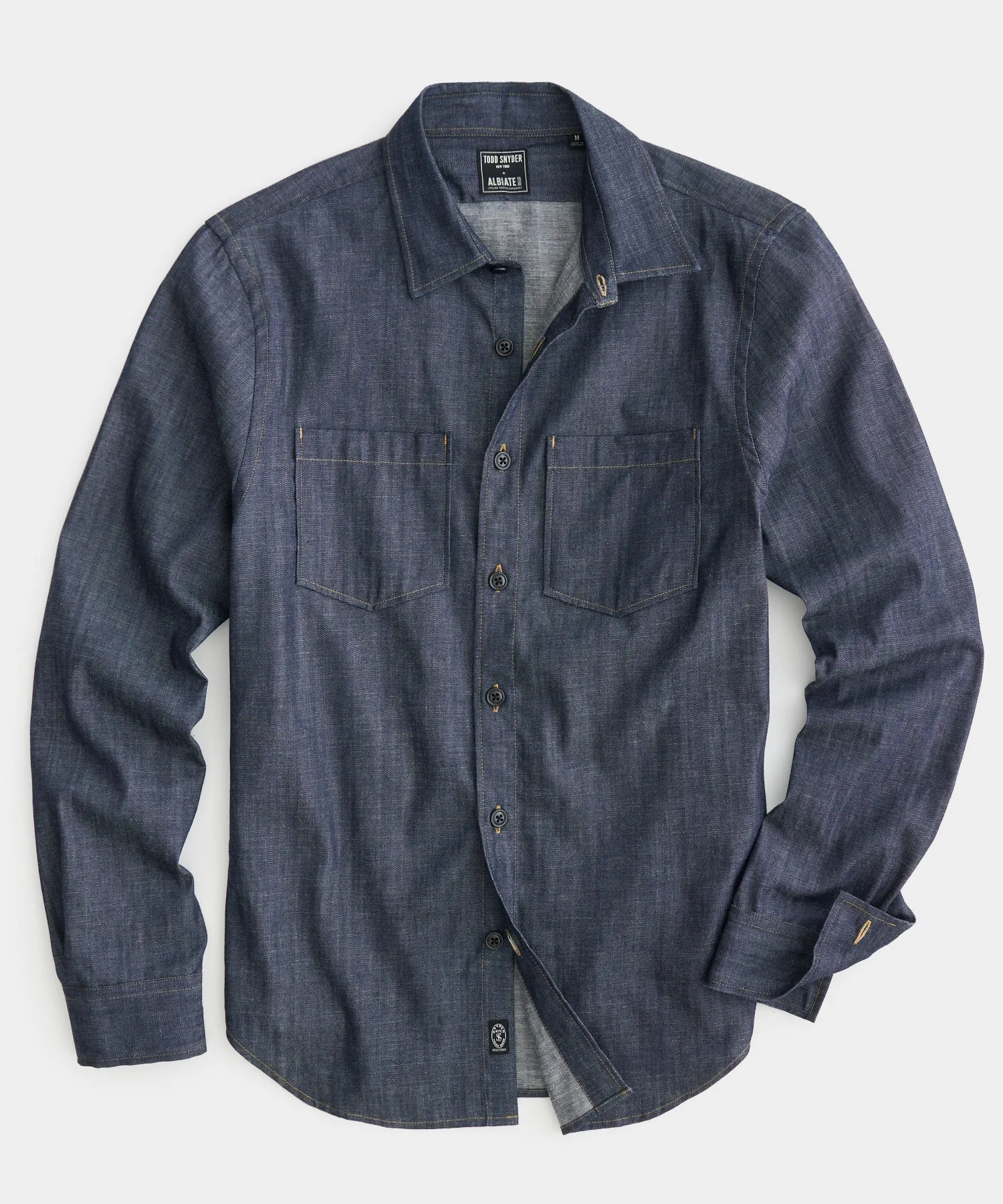 Raw Italian Denim Overshirt in Dark Indigo
