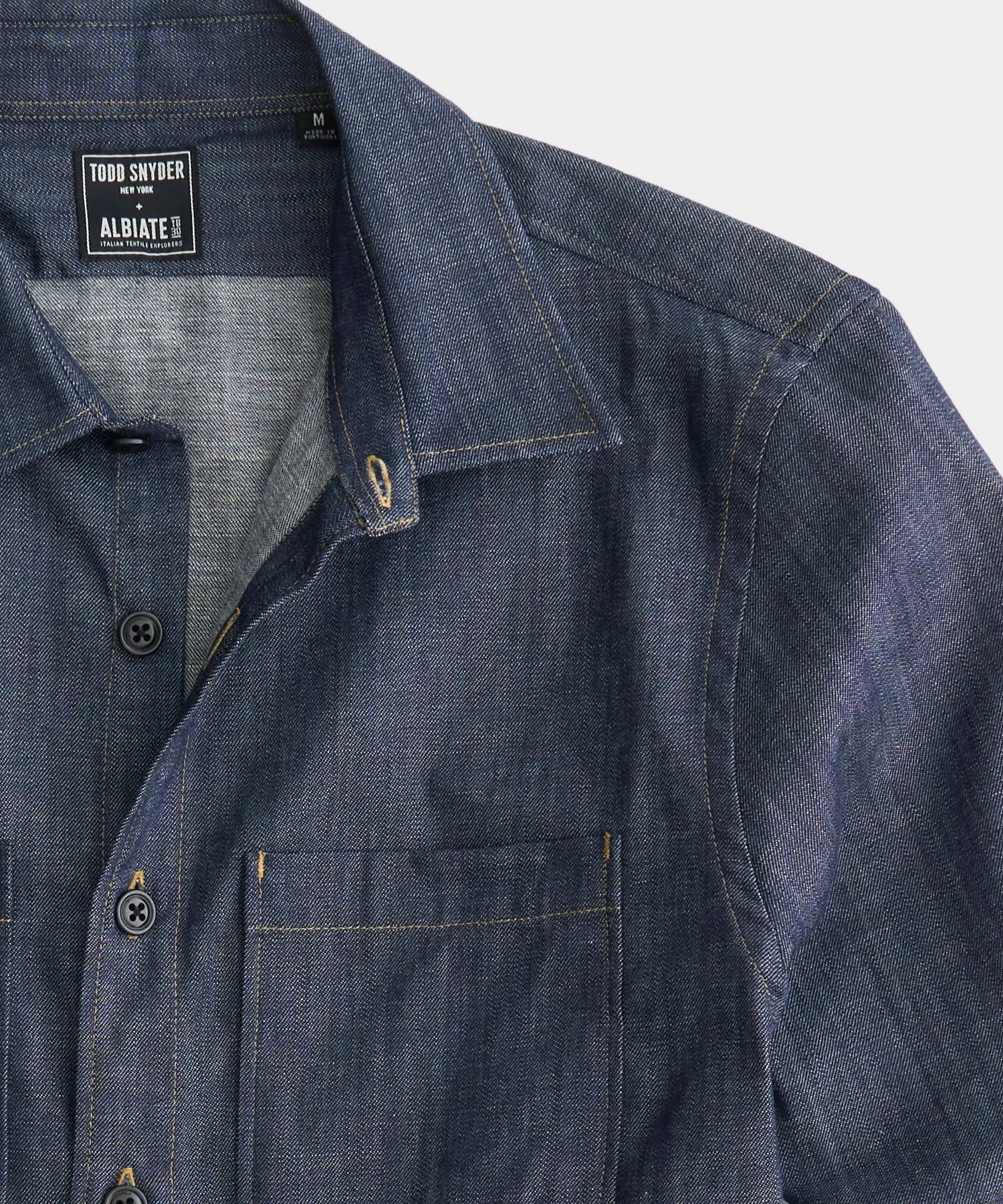 Raw Italian Denim Overshirt in Dark Indigo