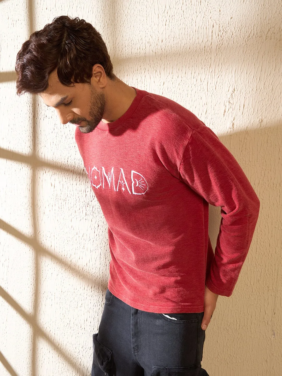 Red Nomad Washed Longsleeves Tshirt