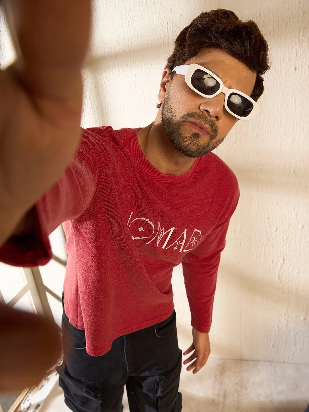 Red Nomad Washed Longsleeves Tshirt