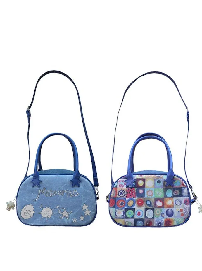 Reversible Denim Tote Crossbody Bag【s0000006581】